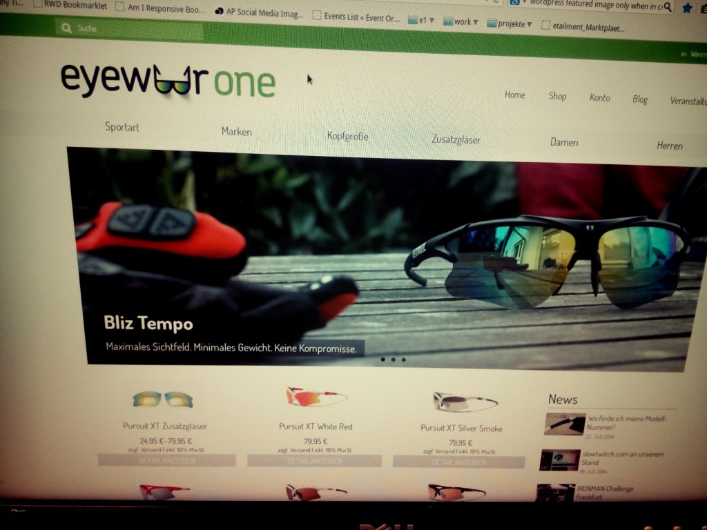 Screenshot der EyewearOne Website